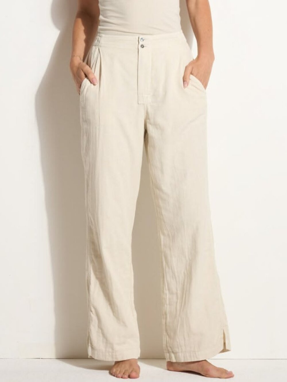 NWT Rowan Women's Joyce Double Gauze Pants in Bone Ivory Size S